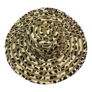 The Accessory Collective Womens Wide Brim Straw Hat Animal Print One Size